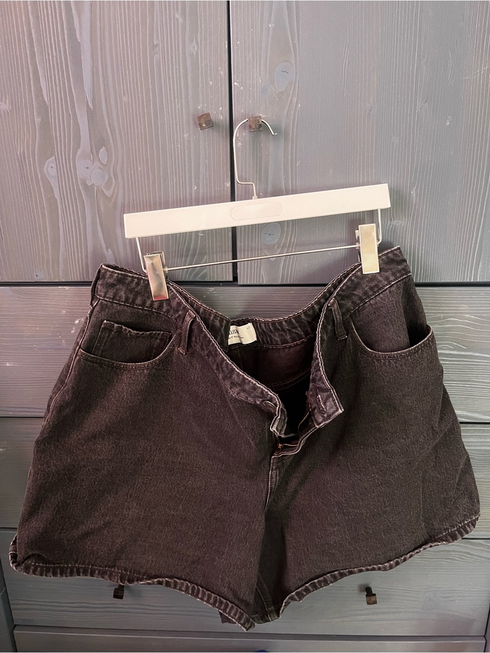 Hollister Black Washed Denim Shorts